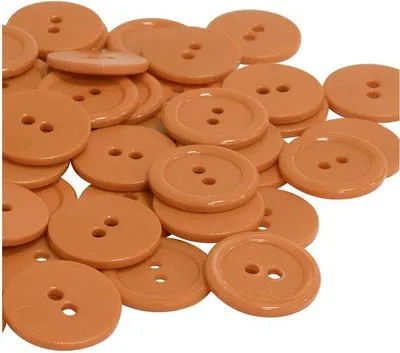 Image de Boutons ronds à coudre, Ø 20 x 2,2 mm, orange, plastique, 50 pièces