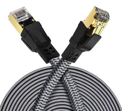 Obrázok produktu pre Sieťový kábel Cat8 Ethernet, 10 metrov, vysoká rýchlosť, konektory RJ45, plochý