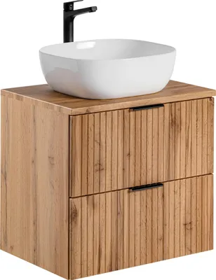 Produktbild von Badezimmermöbel-Set 60 Cm Mit Waschtischplatte Und Aufsatzwaschbecken