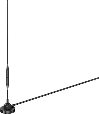 Image de Goobay 67086 Antenne d'intérieur passive DVB-T2 (HD), noire, 1.5 m - 3 dB Antenne pour la réception de programmes DVB-T / DVB-T2 HD