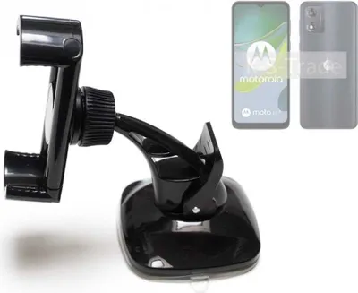 Produktbild von K-S-Trade kompakte Handy-Halterung Windschutzscheibe kompatibel mit Motorola Moto E13 Armaturenbrett schwarz Autohalterung KFZ Halter