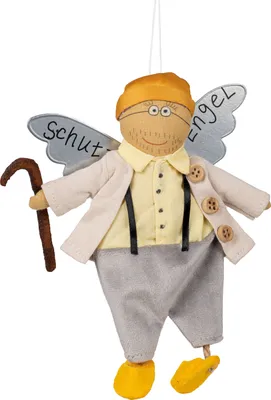 Produktbild von Schutzengel aus Stoff & Metall 18 cm Glücksbringer für Kinder & Erwachsene