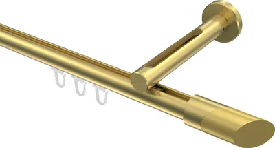 Produktbild von Interdeco Innenlaufstange / Gardinenstange mit Innenlauf Messing-Optik, Typ Siteno Verano (Schräge Bicolor), 20 mm Ø 1-läufig, 400 cm