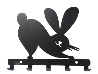 Produktbild von Metall Wandhaken für Kleidung, Wandgarderobe, Kleiderhaken, Flurgarderobe, Garderobe, Hund, Schlüssel, Rucksack, Handtücher, Kaninchen,  Schwarz