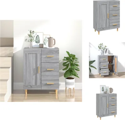 Immagine prodotto di vidaXL Credenza Grigio Sonoma 69,5x34x90 cm Materiale a base di legno - Credenze