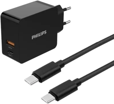 Obrázek produktu pro Nabjeka PHILIPS, USB, USB-C, s kabelem USB-C na USB-C