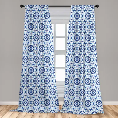 Obrázek produktu pro Abakuhaus, závěsy na okna, abstraktní květinový motiv, sada 2 kusů, 150 x 225 cm