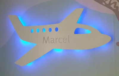 Image de Veilleuse avion avec prénom