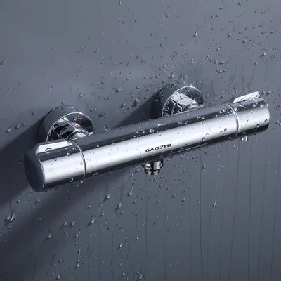 Produktbild von Famanu Duschsystem mit Thermostat, Regendusche und Armatur - Schwarz