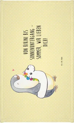 Produktbild von Mr. & Mrs. Panda Handtuch Sommer Meer Strand - Gelb Pastell - Geschenk, gesichtshandtuch, Herbst, Inspiration, gesichtstuch, Freiheit, Küste, 50x100, Emotionen, Geschenke