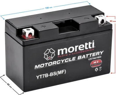 Image de Moretti AGM (Gel) MT7B-BS Batteries