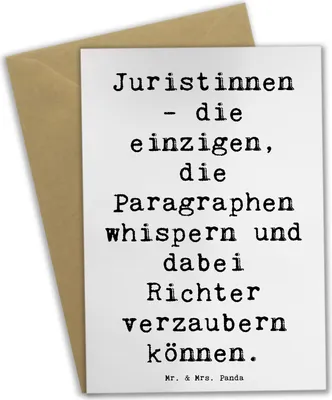 Produktbild von Mr. & Mrs. Panda Grußkarte Spruch Juristin Zauber - Weiß - Geschenk, Beruf, osterkarten, Rechtsanwältin, Gerechtigkeit, Berufsgestaltung, weihnachtskarten, justiziell