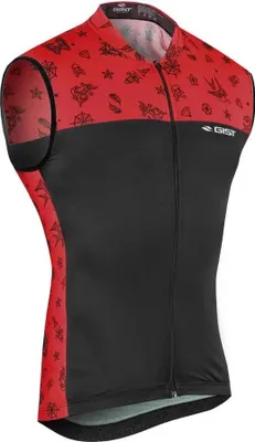 Produktbild von Gist Climber Tattoo Ärmelloses Trikot Rot,Schwarz XL Herren Rot,Schwarz XL
