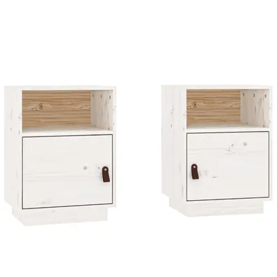 Obrázok produktu pre Nočné stolíky 2 ks biele 40x34x35 cm borovicový masív