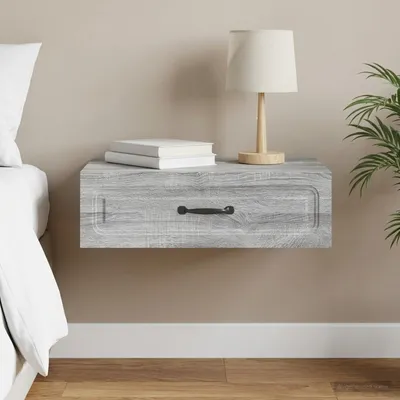 Productafbeelding van vidaXL Wandgemonteerde bijzettafel, grijze Sonoma-kleur, 59 x 34,5 x 17 cm