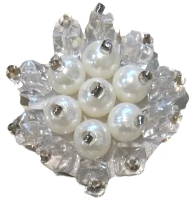Produktbild von Rosette Perle Strass Aufnäher Modeteil