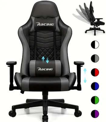 Zdjęcie produktu dla Ergonomiczny fotel gamingowy - fotel dla graczy - fotel biurowy - czarny, wygodny fotel - fotel obrotowy