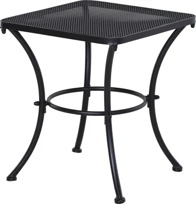Produktbild von Outsunny Garten Couchtisch, Beistelltisch, Gartentisch, Kaffeetisch, Metall, Schwarz, Terrasse, 45 x 45 x 50 cm
