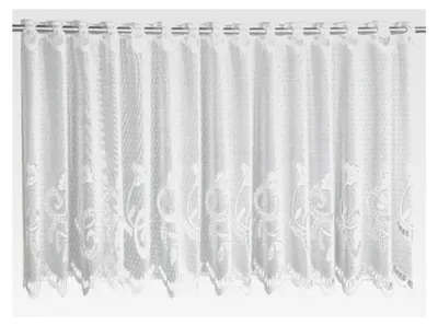 Produktbild von Bistrogardine mit Jacquard Blütenornamenten, Weiß, 160 x 50 cm
