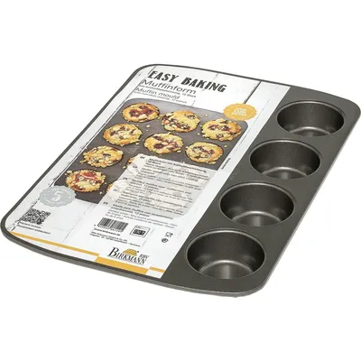 Zdjęcie produktu dla RBV Birkmann 881105, Naczynie do pieczenia muffinek, Prostokątny, Płaska powierzchnia, Czarny, 370 mm, 260 mm