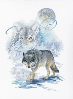 Produktbild von RTO Kreuzstich Set "Wolf" M782, Zählmuster, 25.5x35 cm