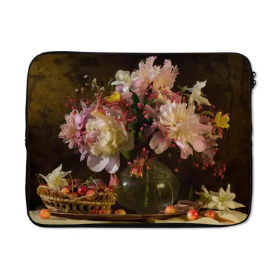 Produktbild von MuchoWow® Laptop Hülle 15 Zoll Blumen - Korb - Obst Laptoptasche - Laptoptasche - Sleeve - Rundum-Schutz