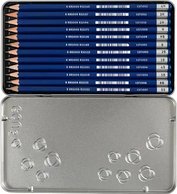 Produktbild von Edu3 Edu Zeichenstift, B,2b,4b,5b,6b,8b,9b,hb,h,2h,3h,4h, 12 Stück 1 Box