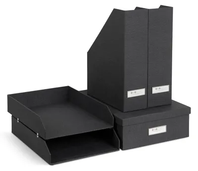 Produktbild von BIGSO HOLGER 5-teiliges Schreibtisch Set – Ordnungssystem mit 2 Stehsammlern, 2