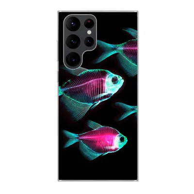 Produktbild von MuchoWow® Handyhülle Schutzhülle Hülle für Samsung Galaxy S22 Ultra Fisch - Lila - Blau Silikon Softcase Handy Hülle - Abbildung