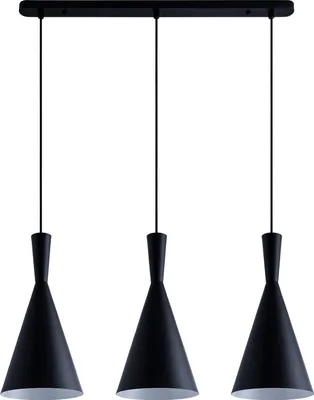 Produktbild von Pendelleuchte Hängelampe Esszimmer Esstischlampe 1,5m Textilkabel Kürzbarø18,5cm Lampentyp  3-flammig Farbe  Schwarz