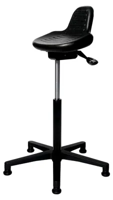 Produktbild von Stehhocker, Arbeitshocker, Stehhilfe, höhenverstellbar, Kunststoff, schwarz, 55 - 81/ 35/ 25 cm