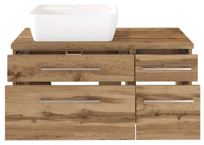 Produktbild von Waschtischunterschrank Dasa (links) 90cm mit 4 Schubladen - wotan eiche