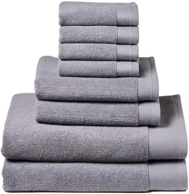 Immagine prodotto di Set di asciugamani - 100% cotone - 8 pezzi - Morbidi e assorbenti - Vari colori