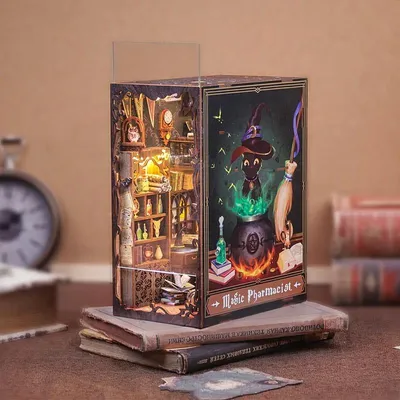 Produktbild von DIY Book Nook Magische Apotheke - 3D-Puzzle - 282 Teile - Miniaturhaus aus Holz - mit LED