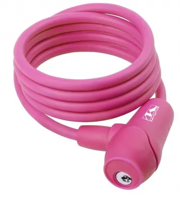 Produktbild von M-WAVE Automatik-Silikon-Spiralkabelschloss 1500 × 8 mm  Pink