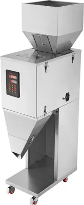 Zdjęcie produktu dla Maszyna do napełniania cząstek, 0,044-6,6 funta/20-3000 g, automatyczna maszyna do napełniania z pedałem nożnym, maszyna do ważenia i napełniania ze stali nierdzewnej, waga do napełniania fasoli, nasion, ziaren, herbaty, opakowań granulowanych