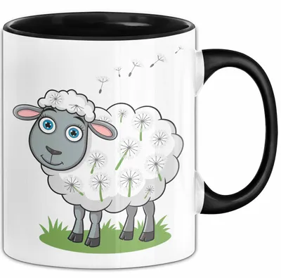 Produktbild von Schaf Tier Bauer Tasse Becher Geschenk Lustige Geschenkidee Spruch (Schwarz)