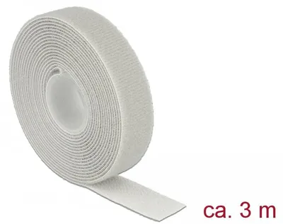 Image de DeLOCK Attache de câble velcro rouleau 3m gy L3m x L20 mm gris - DeLOCK 18279 - (Accessoires PC / Câbles / Adaptateurs)