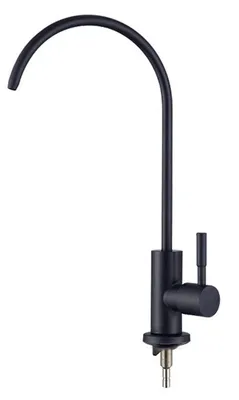 Trinkwasserhahn Küchenarmatur 360° drehbar 1/4 Zoll Schwarz