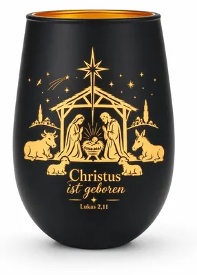 Teelichthalter aus Glas, mehrfarbig, 1 Stück