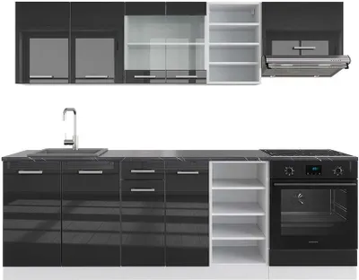 Produktbild von Küchenzeile Vicco R-Line Anthrazit Hochglanz/Weiß 240 cm , AP Anthrazit, Model 42376