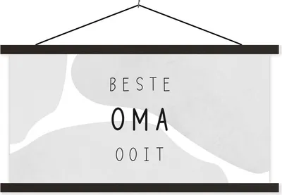 Produktbild von MuchoWow® Textilposter Sprichwörter - Zitate Beste Oma aller Zeiten - Muttertag - Oma - Liebe Oma - schwarz-weiß 120x60 cm mit schwarzem Rahmen - Dekoration Schlafzimmer