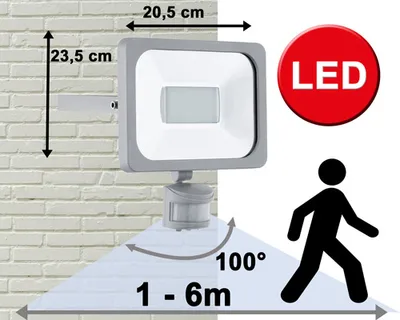 Produktbild von LED Wandstrahler für Außen mit Bewegungsmelder 20,5x23,5cm IP44