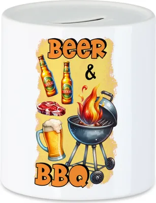 Produktbild von Beer & BBQ Grillen Bier lustiges Grill Spruch Spardose