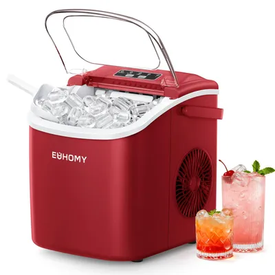 Produktbild von EUHOMY Eiswürfelmaschine Kleine - 9 Eiswürfel in 6 Minuten, Selbstreinigend, Mit