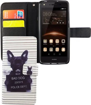 Produktbild von Handyhülle Tasche für Handy Huawei Y5 II / 2 Böser Hund Weiß