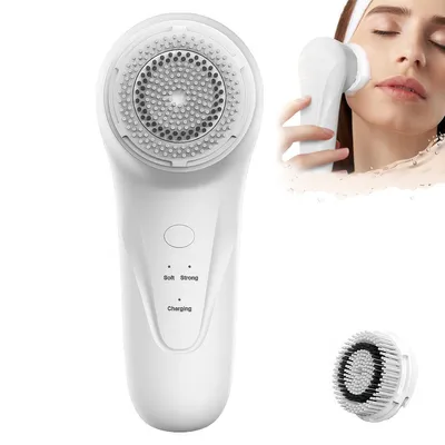 Produktbild von Elektrische Gesichtsreinigungsbürste,rotierender Peelingreiniger, ideal für Peeling, Massage und Tiefenreinigung, unisex, mit 1 Bürstenkopf
