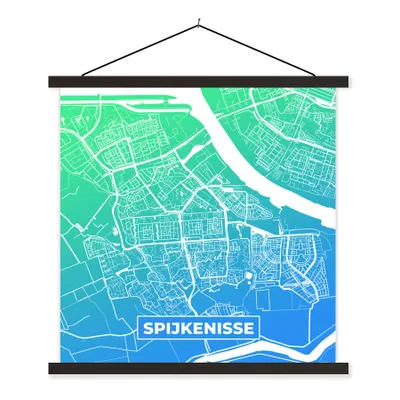 Obrázek produktu pro MuchoWow® Textilní plakát - Mapa města - Spijkenisse - Modrá - 90x90cm - S černými lamelami