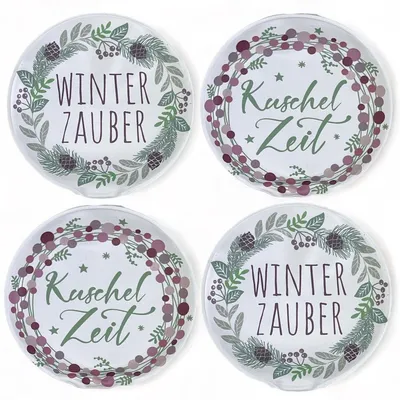 Handwärmer Set von 4 - Wiederverwendbare Wärmepads mit trendigen Motiven