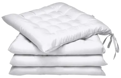 Produktbild von Beautissu 4er Set Stuhlkissen 40x40 mit Bändern Lea, Weiß